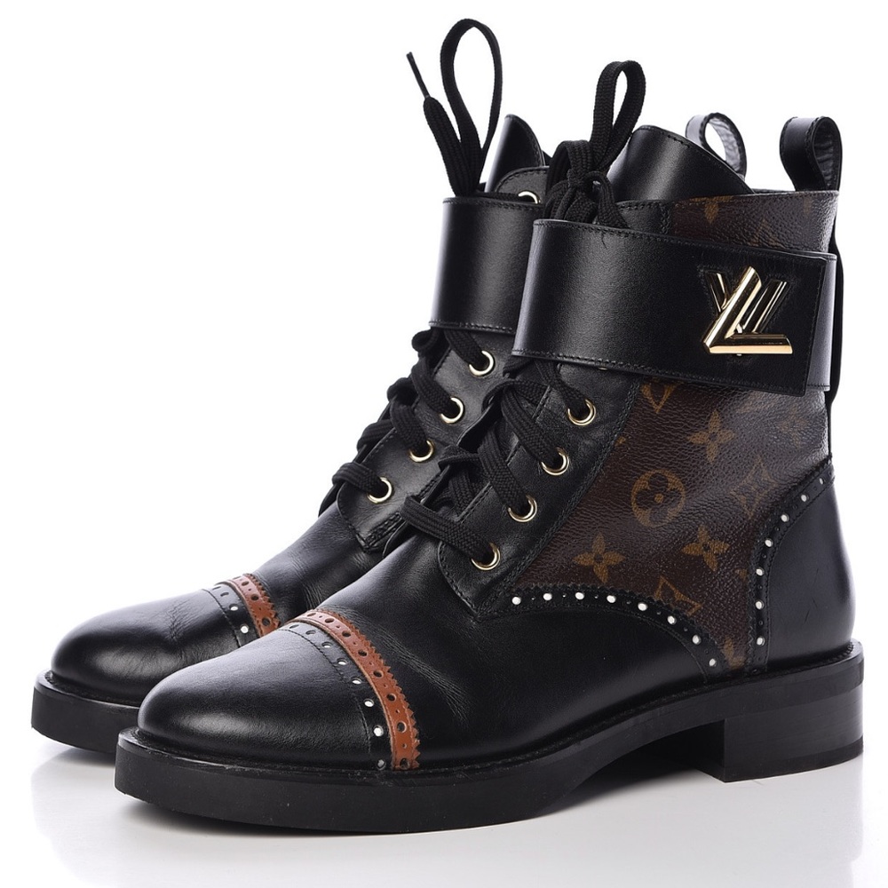 Louis Vuitton Black and Brown Women's Boots